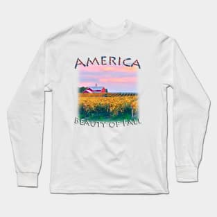 America - Beauty of Fall with Winery Long Sleeve T-Shirt